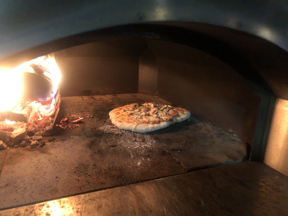 Three Blades Pizza in Oven